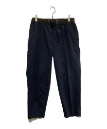 kolor/BEACON（カラービーコン）の古着「2020SS トロピカルウール ベルテッド テーパードパンツ」｜ブラック