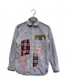 JUNYA WATANABE COMME des GARCONS（(ジュンヤワタナベ コムデギャルソン）の古着「パッチワークストライプシャツ」｜ホワイト×ブルー