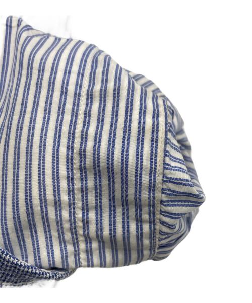 JUNYA WATANABE COMME des GARCONS（ジュンヤワタナベ コムデギャルソン）JUNYA WATANABE COMME des GARCONS ((ジュンヤワタナベ コムデギャルソン) パッチワークストライプシャツ ホワイト×ブルー サイズ:XSの古着・服飾アイテム