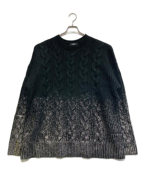 glamb（グラム）glamb (グラム) プラチナケーブルニット ブラック×シルバー サイズ:Mの古着・服飾アイテム