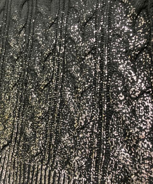 glamb（グラム）glamb (グラム) プラチナケーブルニット ブラック×シルバー サイズ:Mの古着・服飾アイテム