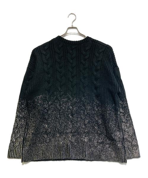 glamb（グラム）glamb (グラム) プラチナケーブルニット ブラック×シルバー サイズ:Mの古着・服飾アイテム
