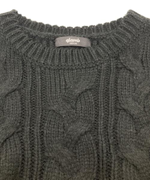 glamb（グラム）glamb (グラム) プラチナケーブルニット ブラック×シルバー サイズ:Mの古着・服飾アイテム