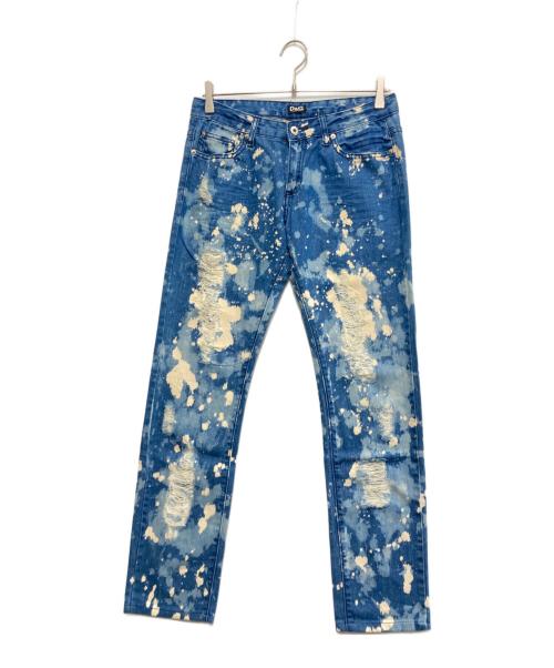 DOLCE & GABBANA（ドルチェ＆ガッバーナ）DOLCE & GABBANA (ドルチェ＆ガッバーナ) ブリーチ加工デニムパンツ ブルー サイズ:SIZE 30の古着・服飾アイテム