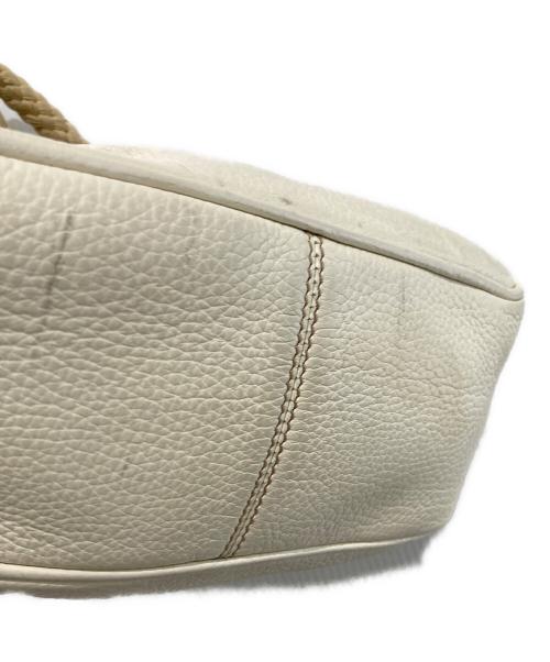 PRADA（プラダ）PRADA (プラダ) レザー編み込みハンドバッグ ベージュの古着・服飾アイテム