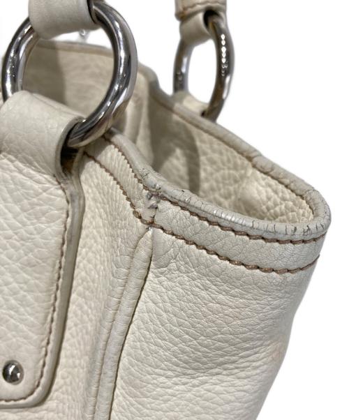 PRADA（プラダ）PRADA (プラダ) レザー編み込みハンドバッグ ベージュの古着・服飾アイテム