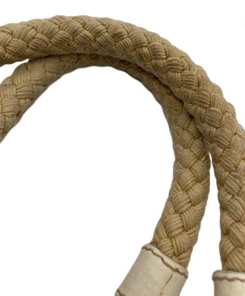 PRADA（プラダ）PRADA (プラダ) レザー編み込みハンドバッグ ベージュの古着・服飾アイテム