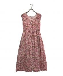TOCCA（トッカ）の古着「フワラープリントノースリーブワンピース」｜ピンク