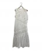 L'Orロル）の古着「ノースリーブギャザーワンピース」｜ホワイト