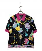 LEONARDレオナール）の古着「総柄ポロシャツ」｜ブラック