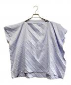 me ISSEY MIYAKEミーイッセイ ミヤケ）の古着「プリーツブラウス」｜スカイブルー