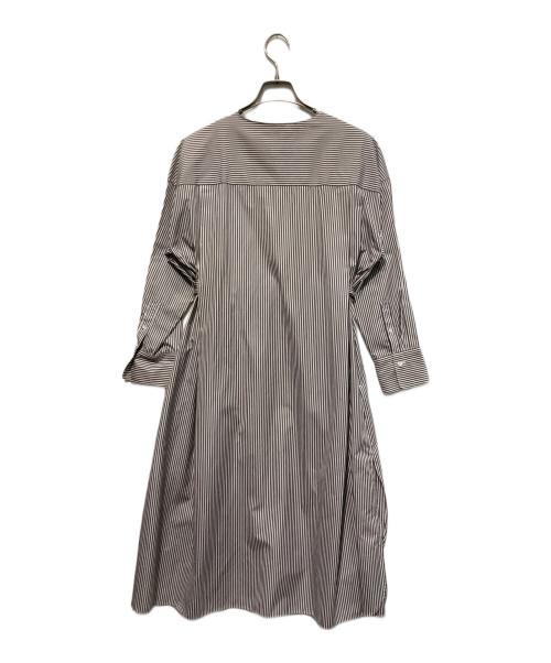 ebure（エブール）ebure (エブール) シャツワンピース ブラウン×ホワイト サイズ:36の古着・服飾アイテム