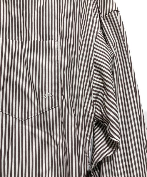 ebure（エブール）ebure (エブール) シャツワンピース ブラウン×ホワイト サイズ:36の古着・服飾アイテム