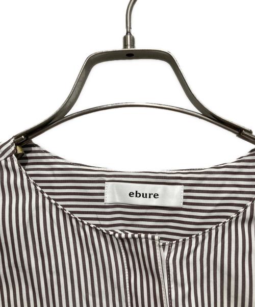 ebure（エブール）ebure (エブール) シャツワンピース ブラウン×ホワイト サイズ:36の古着・服飾アイテム