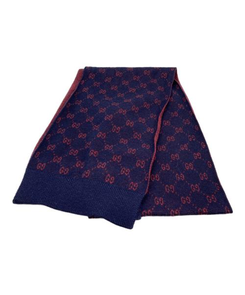 GUCCI（グッチ）GUCCI (グッチ) マフラー ネイビーの古着・服飾アイテム