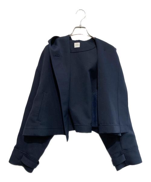 deres（デレス）deres (デレス) Violetta switch neck feather short coat ネイビー サイズ:Freeの古着・服飾アイテム