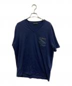 PRADAプラダ）の古着「ラバーポケットVネックカットソー」｜ネイビー