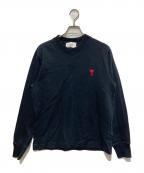 AMI Alexandre Mattiussiアミアレクサンドルマテュッシ）の古着「AMI DE COEUR LS T-SHIRT」｜ブラック