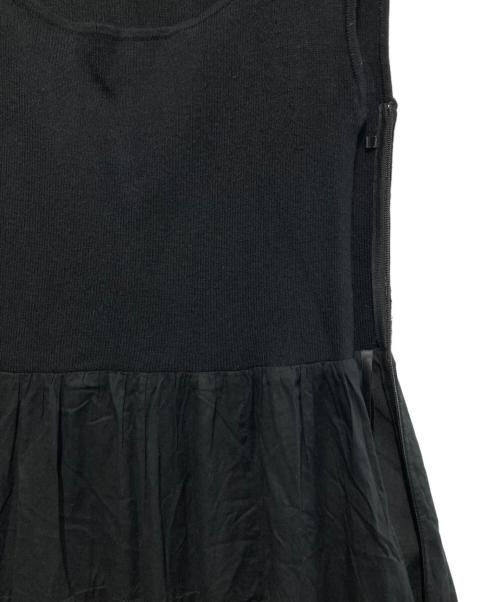 FRAY ID（フレイ アイディー）FRAY ID (フレイ アイディー) ニットコンビタックティアードワンピース ブラック サイズ:Fの古着・服飾アイテム