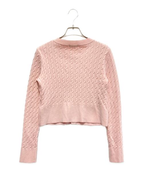 anuans（アニュアンス）anuans (アニュアンス) リトルケーブルニットカーディガン ピンク サイズ:FREEの古着・服飾アイテム