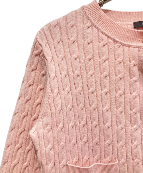 anuans（アニュアンス）anuans (アニュアンス) リトルケーブルニットカーディガン ピンク サイズ:FREEの古着・服飾アイテム