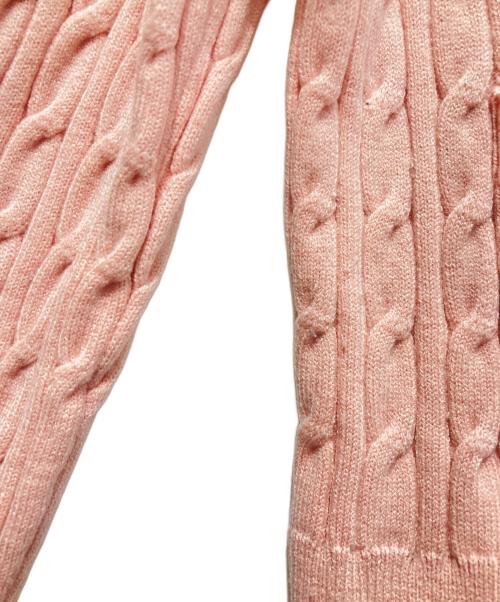 anuans（アニュアンス）anuans (アニュアンス) リトルケーブルニットカーディガン ピンク サイズ:FREEの古着・服飾アイテム