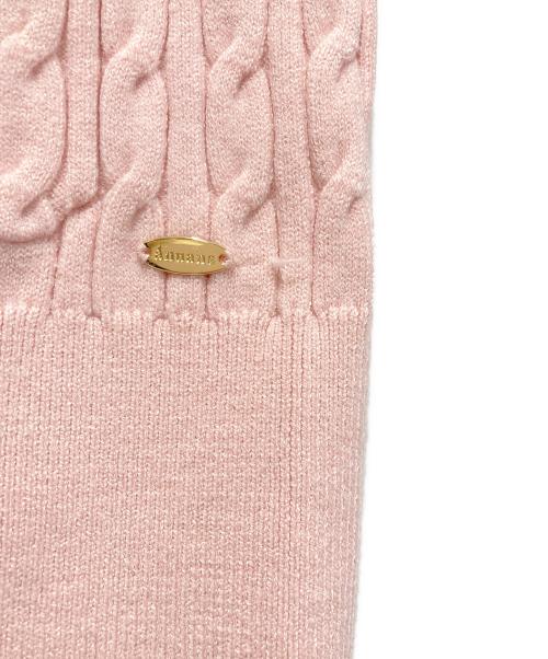 anuans（アニュアンス）anuans (アニュアンス) リトルケーブルニットカーディガン ピンク サイズ:FREEの古着・服飾アイテム