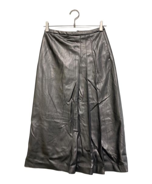 TOMORROW LAND（トゥモローランド）TOMORROW LAND (トゥモローランド) ロイヤルレザーライククロス アシンメトリープリーツスカート グレー サイズ:34の古着・服飾アイテム