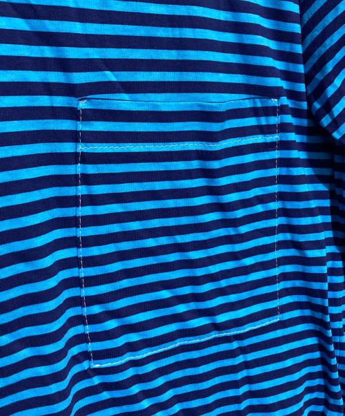 PRADA（プラダ）PRADA (プラダ) ボーダーカットソー ブルー×ネイビー サイズ:sの古着・服飾アイテム