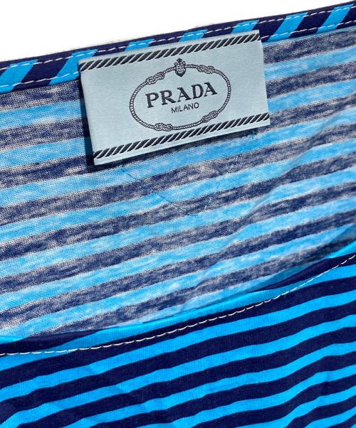 PRADA（プラダ）PRADA (プラダ) ボーダーカットソー ブルー×ネイビー サイズ:sの古着・服飾アイテム