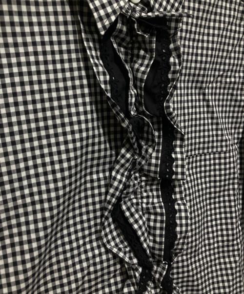PRADA（プラダ）PRADA (プラダ) チェックシャツワンピース ホワイト×ブラック サイズ:36の古着・服飾アイテム