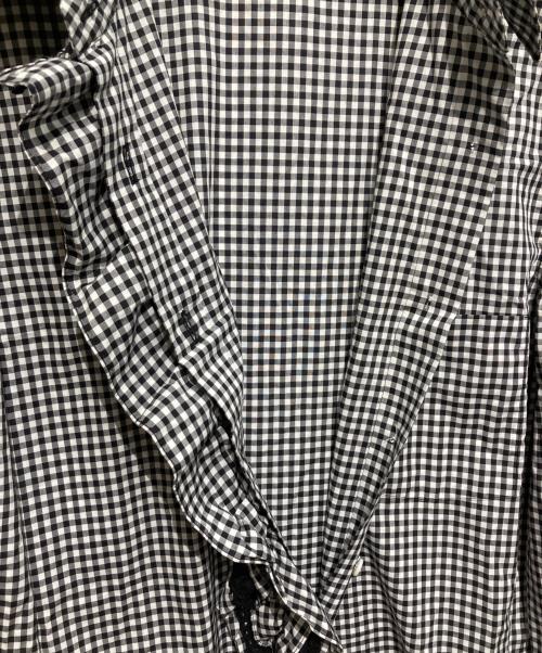 PRADA（プラダ）PRADA (プラダ) チェックシャツワンピース ホワイト×ブラック サイズ:36の古着・服飾アイテム