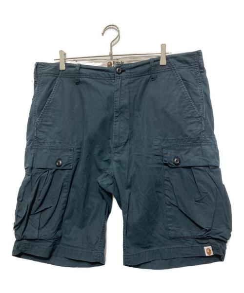 A BATHING APE（アベイシングエイプ）A BATHING APE (アベイシングエイプ) サル顔刺繍カーゴショーツ ブラック サイズ:XLの古着・服飾アイテム