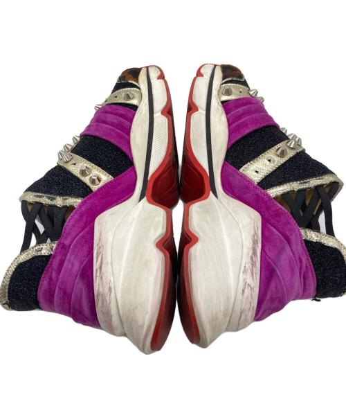 Christian Louboutin（クリスチャン・ルブタン）Christian Louboutin (クリスチャン・ルブタン) ランルビランスニーカー ブラック×パープル サイズ:35の古着・服飾アイテム