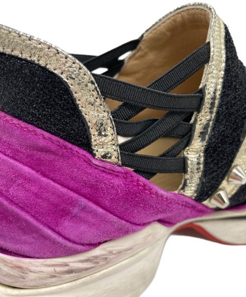 Christian Louboutin（クリスチャン・ルブタン）Christian Louboutin (クリスチャン・ルブタン) ランルビランスニーカー ブラック×パープル サイズ:35の古着・服飾アイテム