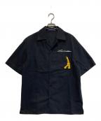 LOUIS VUITTONルイ ヴィトン）の古着「オープンカラーショートスリーブコットンシャツ」｜ブラック