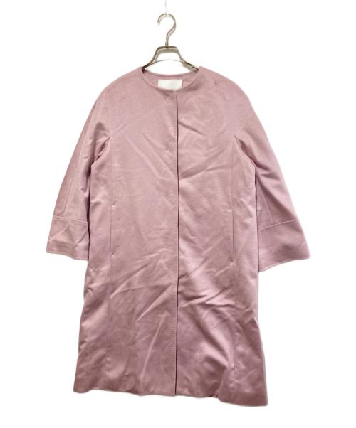 ANAYI（アナイ）ANAYI (アナイ) ノーカラーカシミヤコート ピンク サイズ:36の古着・服飾アイテム