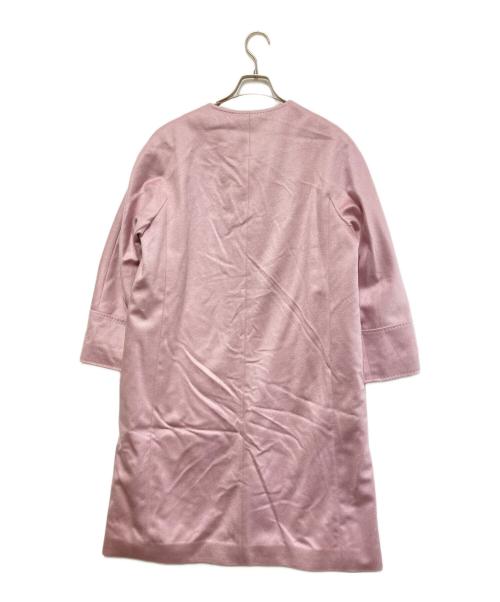ANAYI（アナイ）ANAYI (アナイ) ノーカラーカシミヤコート ピンク サイズ:36の古着・服飾アイテム