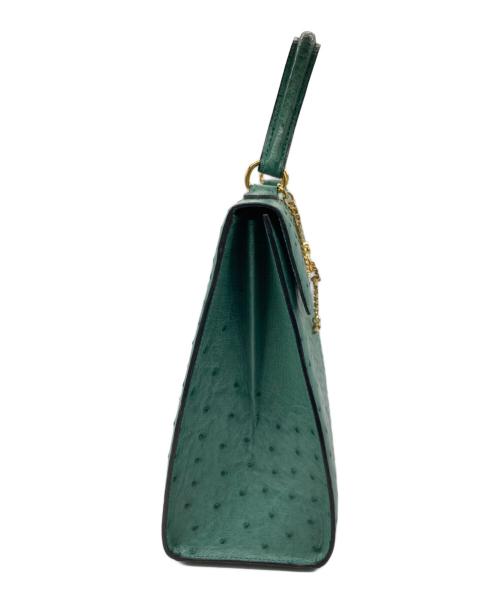 CELINE（セリーヌ）CELINE (セリーヌ) オーストリッチハンドバッグ グリーンの古着・服飾アイテム