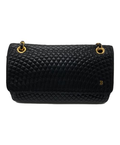 BALLY（バリー）BALLY (バリー) キルティングレザーショルダーバッグ ブラックの古着・服飾アイテム