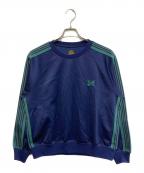 Needlesニードルズ）の古着「Track Crew Neck Shirt Poly Smooth（トラッククルーネックシャツポリスムース）」｜ネイビー×グリーン