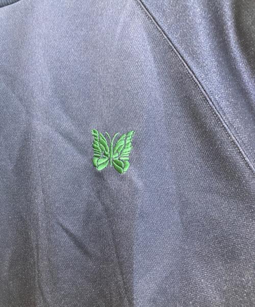 Needles（ニードルズ）Needles (ニードルズ) Track Crew Neck Shirt Poly Smooth（トラッククルーネックシャツポリスムース） ネイビー×グリーン サイズ:Sの古着・服飾アイテム