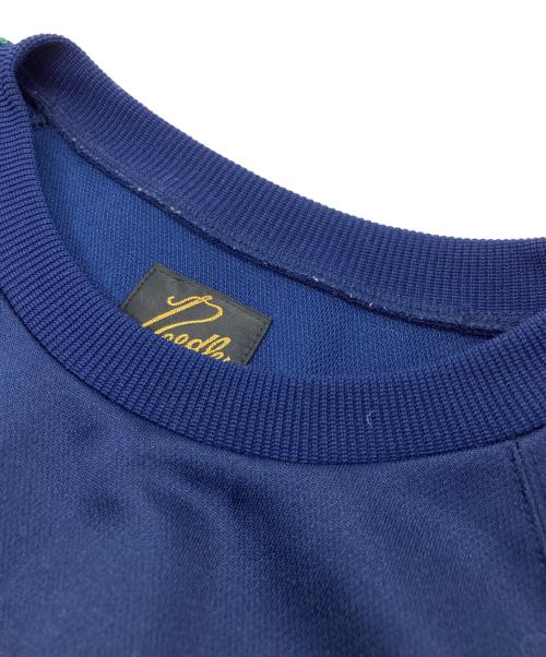 Needles（ニードルズ）Needles (ニードルズ) Track Crew Neck Shirt Poly Smooth（トラッククルーネックシャツポリスムース） ネイビー×グリーン サイズ:Sの古着・服飾アイテム