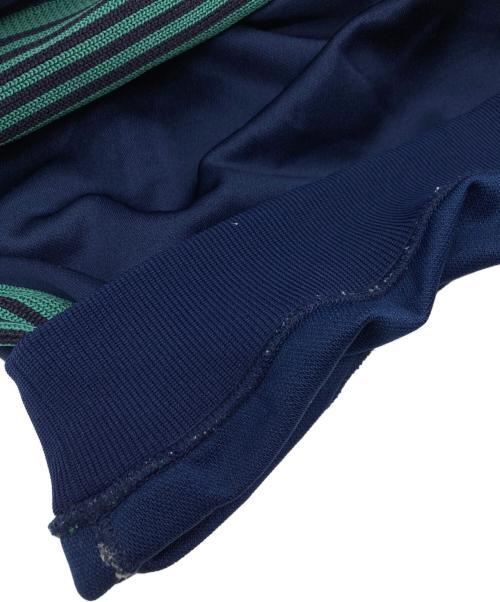 Needles（ニードルズ）Needles (ニードルズ) Track Crew Neck Shirt Poly Smooth（トラッククルーネックシャツポリスムース） ネイビー×グリーン サイズ:Sの古着・服飾アイテム