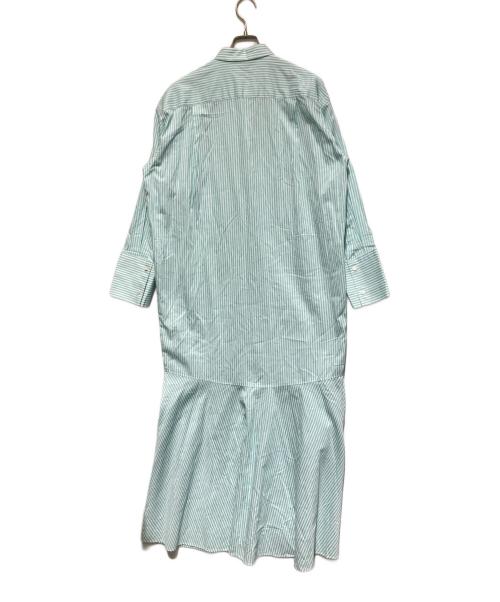 DES PRES（デ プレ）DES PRES (デ プレ) マーメイドフレアシャツワンピース グリーン×ホワイト サイズ:36の古着・服飾アイテム