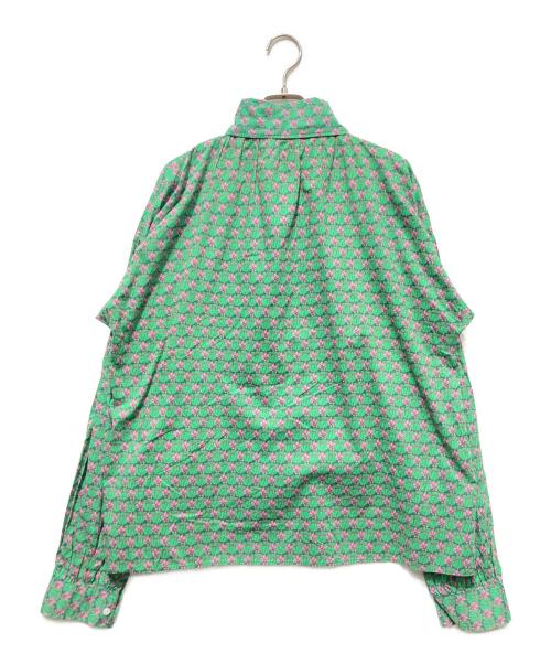 BACCA（バッカ）BACCA (バッカ) リバティプリント ギャザーブラウス グリーン×ピンク サイズ:36の古着・服飾アイテム