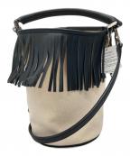 AYAKOアヤコ）の古着「フリンジバッグ」｜ホワイト×ブラック