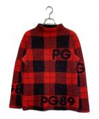 PEARLY GATESパーリーゲイツ）の古着「モヘアモックネックプルオーバー」｜レッド×ブラック