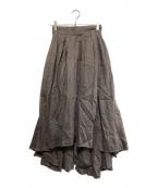 MADISON BLUEマディソンブルー）の古着「TUCK VOLUME SKIRT RAMIE」｜ブラウン