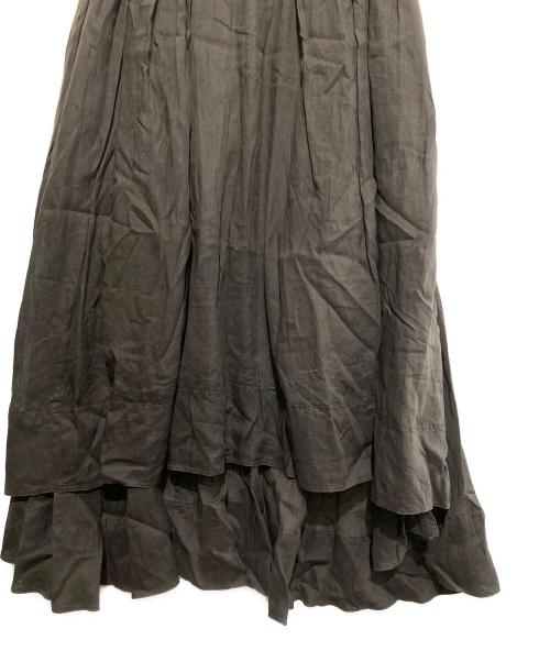 MADISON BLUE（マディソンブルー）MADISON BLUE (マディソンブルー) TUCK VOLUME SKIRT RAMIE ブラウン サイズ:XSの古着・服飾アイテム